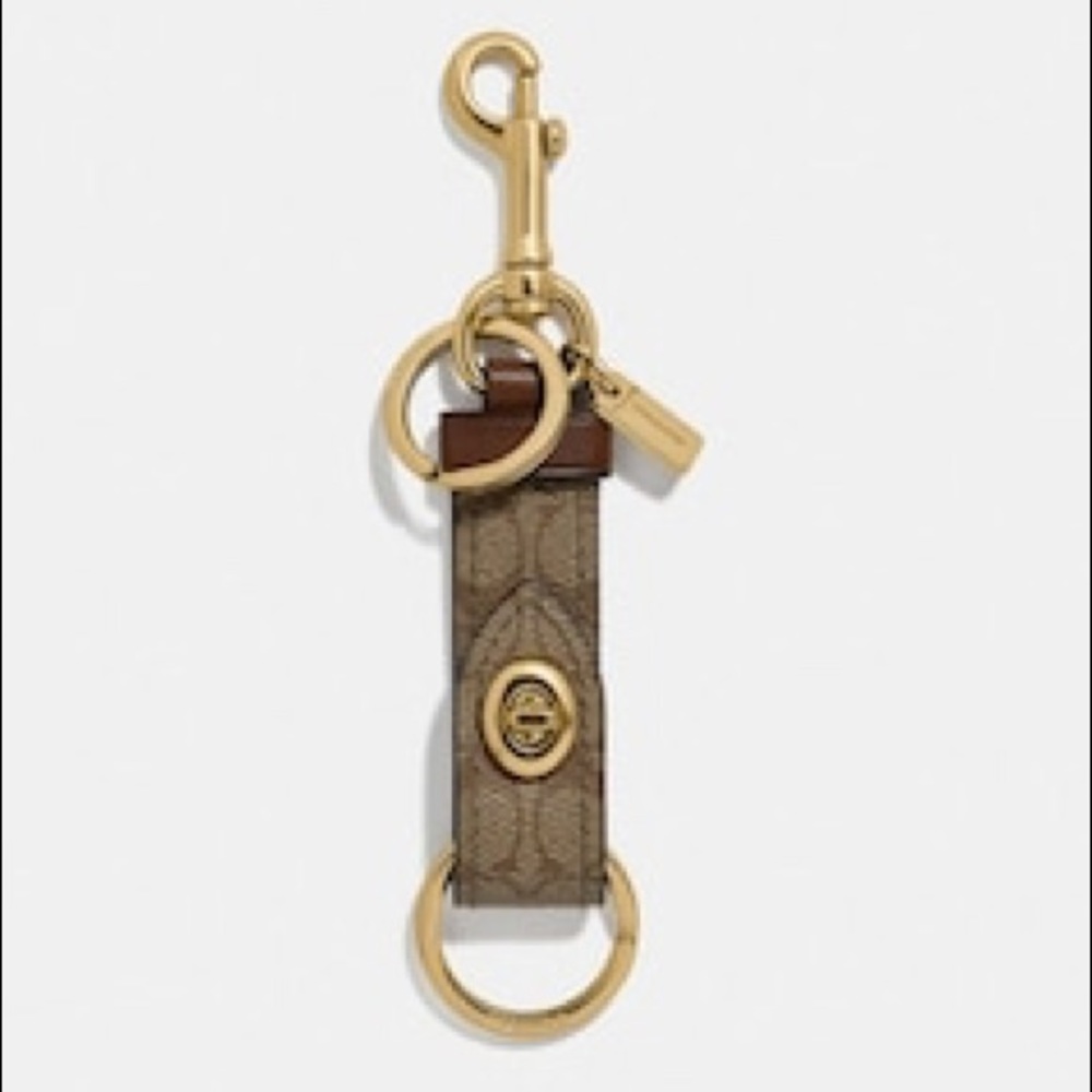 Coach Trigger Snap Bag Charm in Signature Canvas
